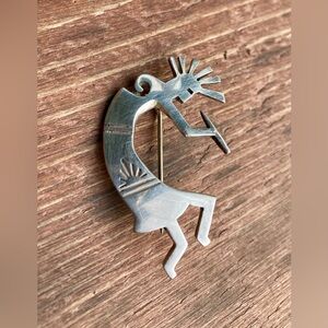 Navajo/Native American Sterling Silver Kokopelli Brooch/Pin 1.5” Vintage